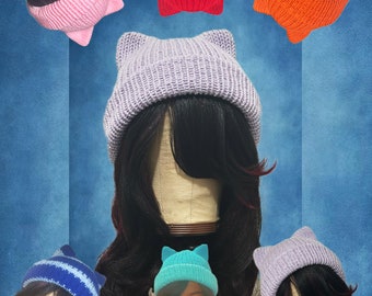 Kawaii Knitted Cat Beanie