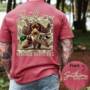 Old School Camo Boykin Shirt, Boykin Spaniel shirt, Mallard Duck, Graphic Tee, Hunting, Southern, Cozy shirt, Comfort Color