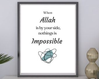 Islamic wall art| Islamic printable| inspirational quotes| Islam inspirational quotes|Printable art work| motivational wall art