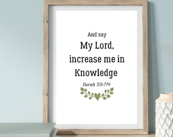 Quran Verse Print: Islamic Home Decor, Muslim Wall Art (Digital Download)