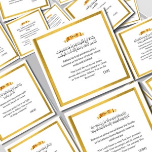 40 Rabbana, cartes coraniques Duas, prières d'invocation musulmanes, cartes Ramadan Duas, carte de prières musulmanes, dua de supplication islamique