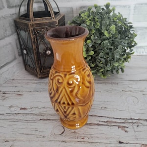 RARE -Carstens West Germany- Vintage 1960&#39;s Tönnieshof Glazed Pottery Vase- stamped 7192-15 W. GER.