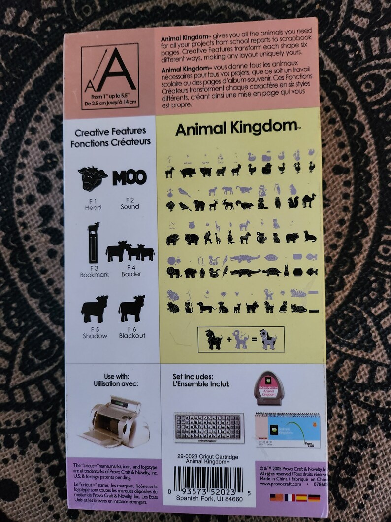 RETIRED Cricut Provo Craft Vintage Animal Kingdom Cartridge Etsy