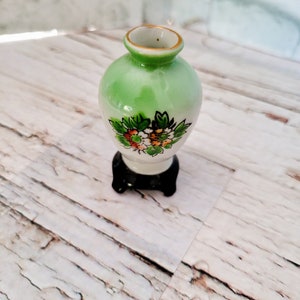 RARE- H. Kato-Vintage 1940&#39;s Gorgeous Porcelain Miniature Bud Vase- Made in Occupied Japan