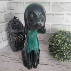 Rare- Blue Mountain Pottery- Made in Canada- Stunning Vintage 1970&#39;s Glazed Drip Pottery Dog Figurine Statue- 14&quot;