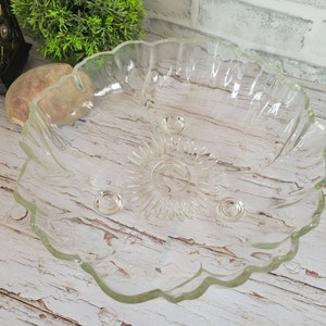 Indiana Colony- Vintage 1950&#39;s Clear Glass Sunflower Fruit Bowl- 11&quot;