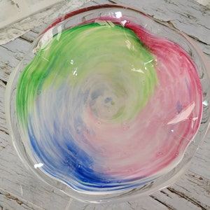Vintage Murano Glass Pastel Dish - 1970s Italian Decor