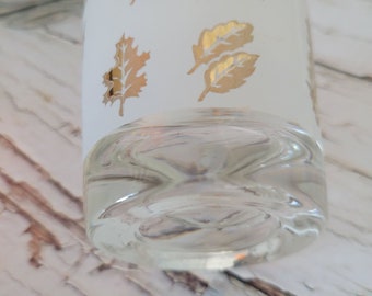Libbey 22K Gold Leaf Lowball Glasses: MCM Barware Set of 2