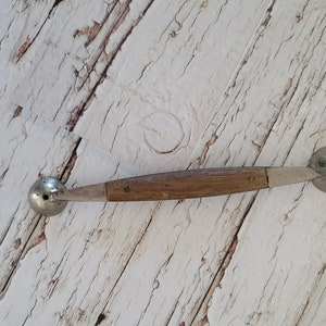 Vintage 1940&#39;s Wood Handle Double Ended Melon/Fruit Baller- Made in France