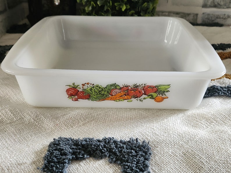 Glasbake Vintage 1970's 8 Milk Glass Casserole Dish Etsy