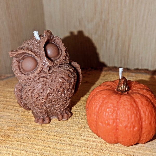 Bougie Chouette hibou citrouille halloween witch sorcier fantaisie