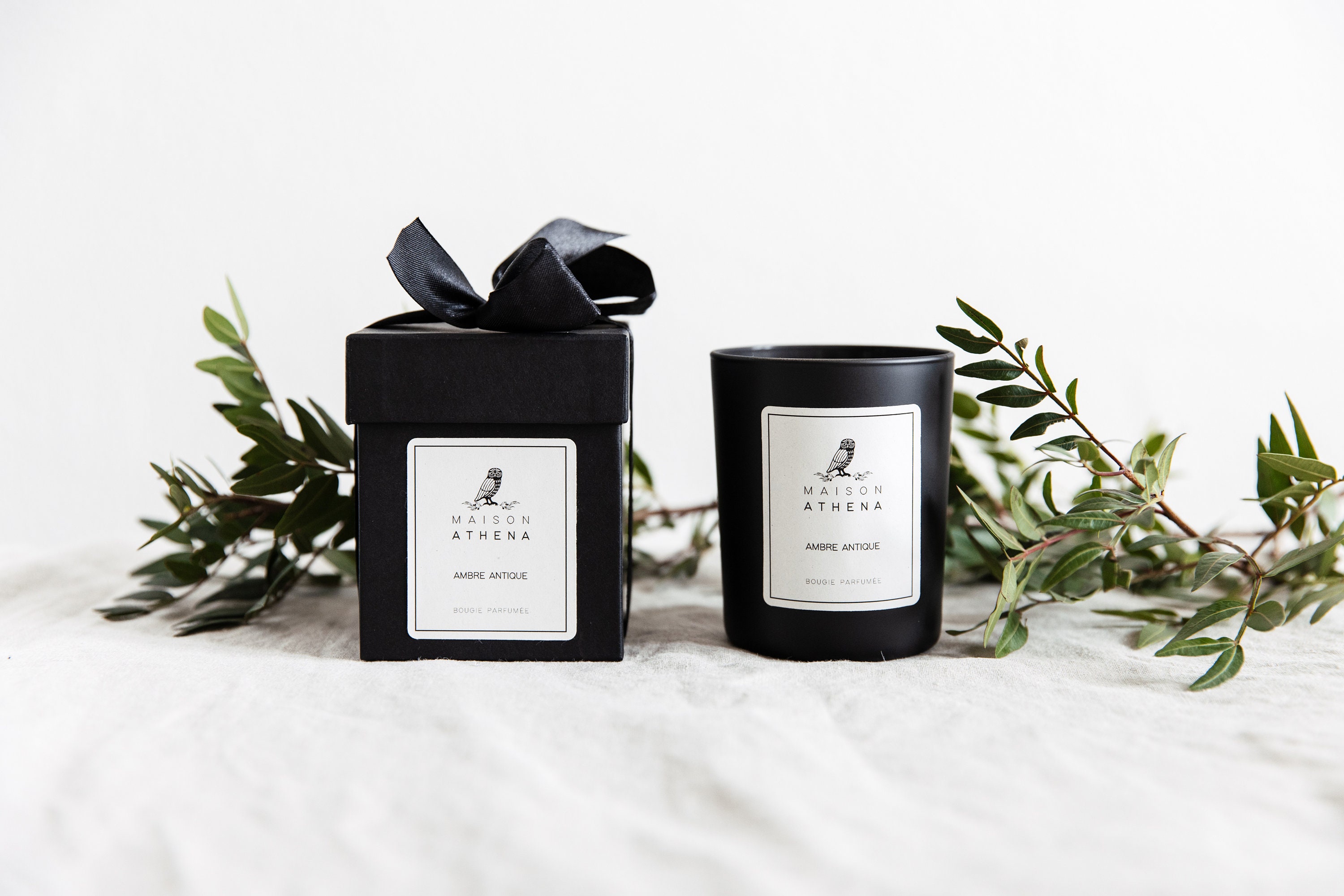 Bougie Parfumée Ambre Antique Artisanale en Cire de Colza