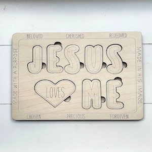 Jesús me ama rompecabezas - láser SVG