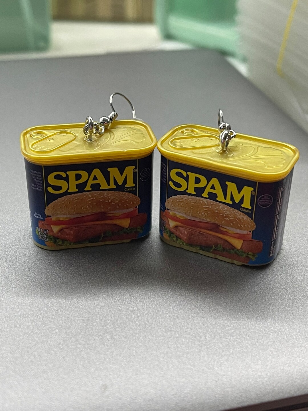 Spam Mini Brand Dangle Earrings - Etsy