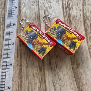 Animal cracker| mini brand |dangle earrings| foodie earrings