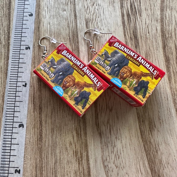 Animal cracker| mini brand |dangle earrings| foodie earrings