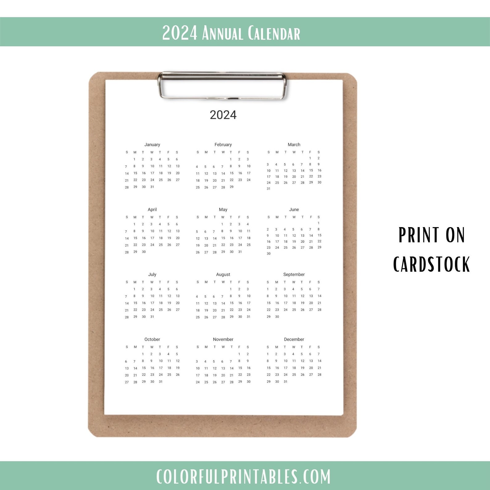 20222025 Year at a Glance Annual Calendar Printable PDF Etsy