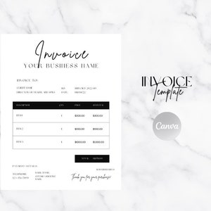 Invoice Template | Editable on Canva | Simple