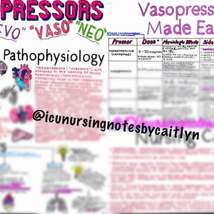 Vasopressors Nursing Cheat Sheet (PDF)