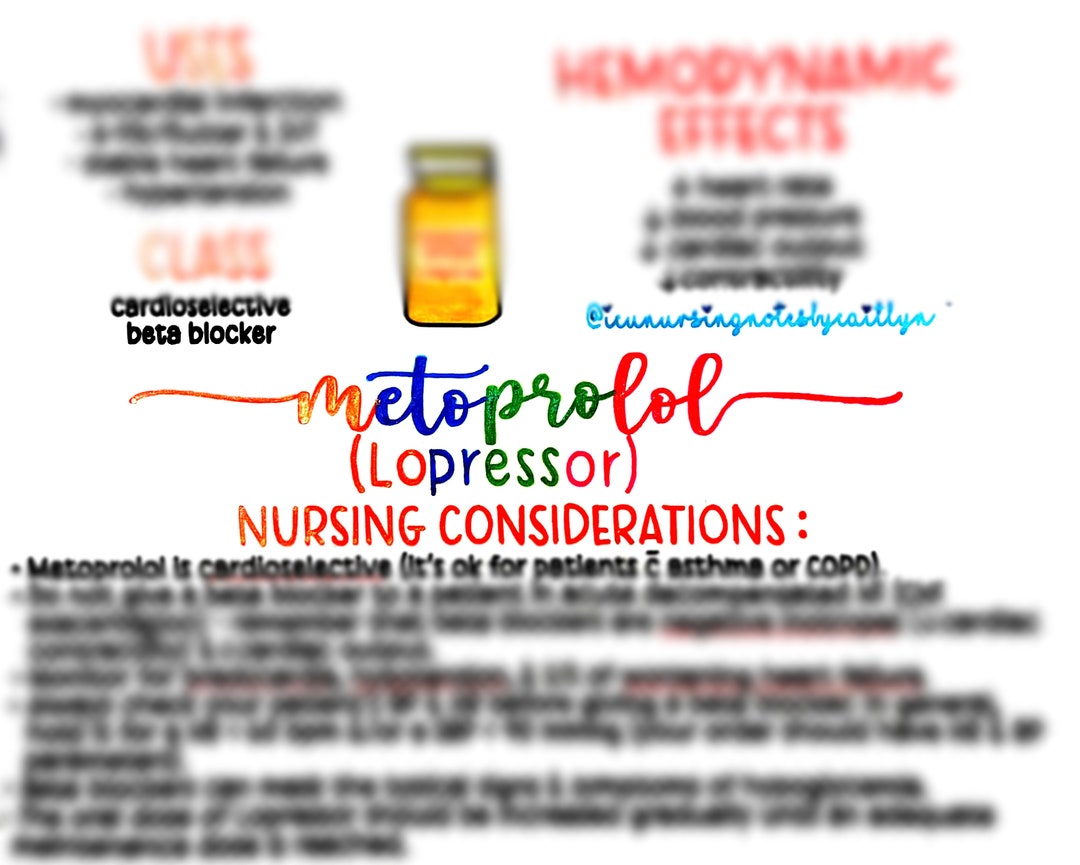 Lopressor Inj Metoprolol (lopressor) - Etsy