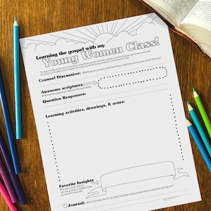 Interactive Lesson Handout for Young Women Lesson 2024. Church of Jesus Christ of Latter-Day Saints. Class Teaching Aide. Activity Page.