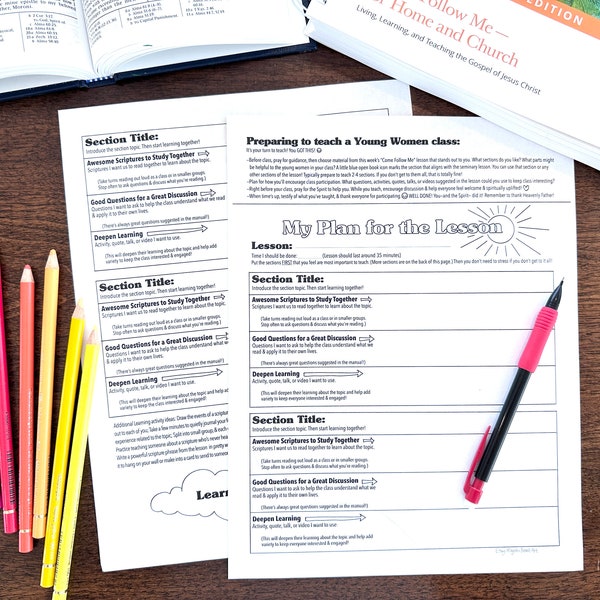 Young Women Lesson Help 2024 - Etsy