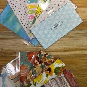 Monthly Cash Stuffing Envelopes | 12 Envelope Savings System | Budget Binder Inserts | Reusable Budget Envelopes I Year Ahead Challenge