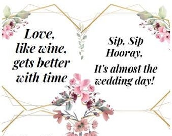 Wine Themed Bridal Event Printables - Set of 4 Digital Downloads
