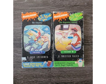 Nickelodeon Ren y Stimpy Show 1993 Volumen 1 y 2 VHS Vintage 90s
