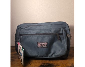 Riñonera vintage Korus Western original de los años 80, color verde, para senderismo, exterior, de lona, ajustable