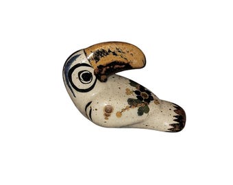 Cerámica de arte popular mexicana de tucán pintada a mano de Tonola Pottery