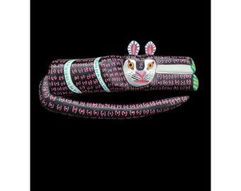 Talla de arte popular mexicano de madera oaxaqueña vintage firmada por José Hernández E Hijos