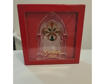Adorno navideño de cristal de la Catedral Española de Gorham Windows of the World