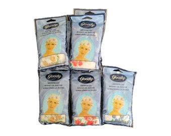 Vtg 1999 Goody Shower Caps Bonnet Large 00817 Lot Of 9 NOS Floral