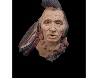 Escultura de alce silbador de 1993 firmada por Neil J. Rose, número 503 de 1993, nativo americano