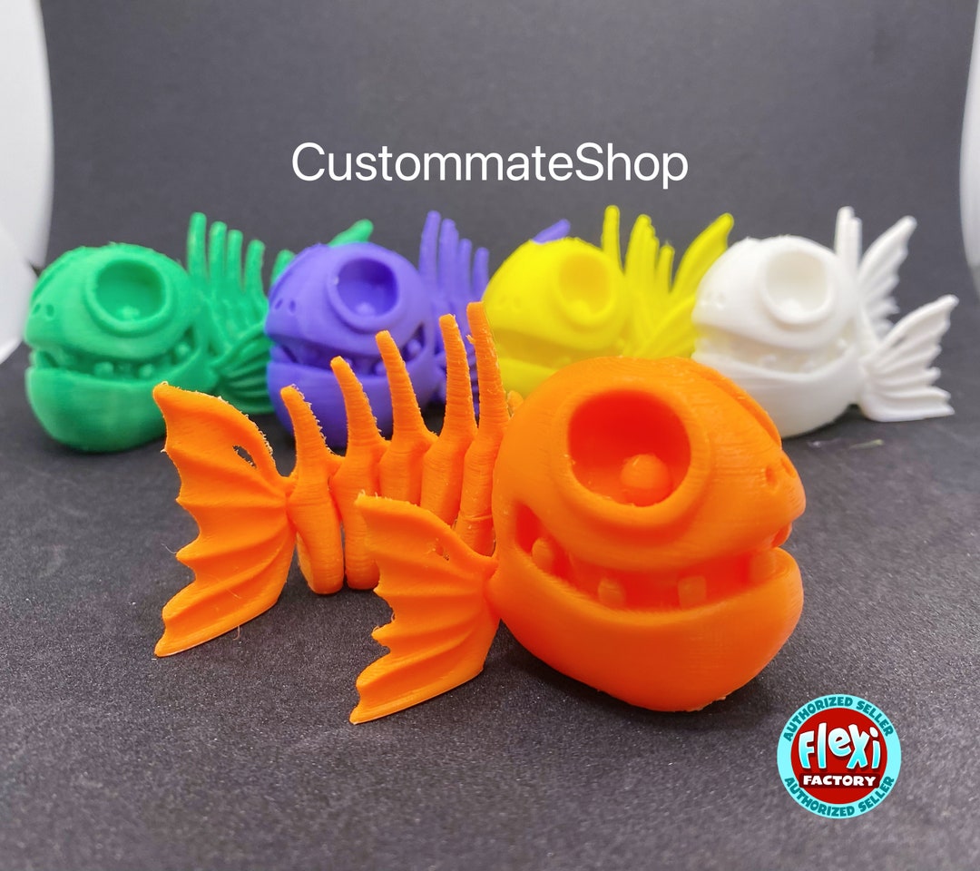 Flexi Fish Skeleton 3D Print Articulated Fish Skeleton 3D Etsy Australia
