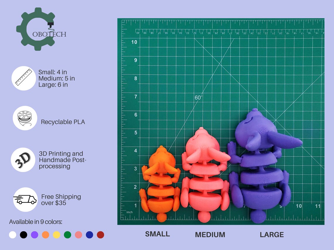 3D Print Articulated Bunny Cute 3D Printed Bunny Fidget Toy Etsy