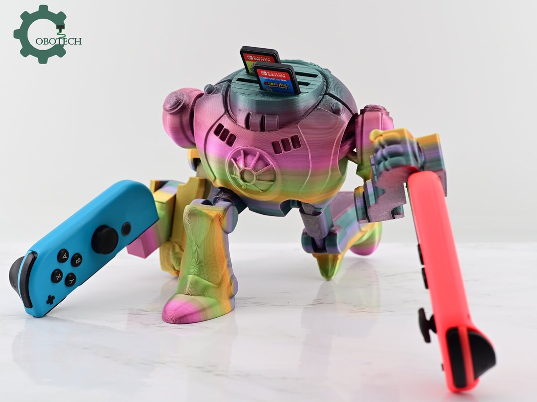 3D Printed Robot With Controller Holder and Game Card Storage