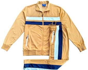 Men's Tracksuits Full Zip Sports wear 2 tone Track Jacket & Track pants Jogging Sweatsuit