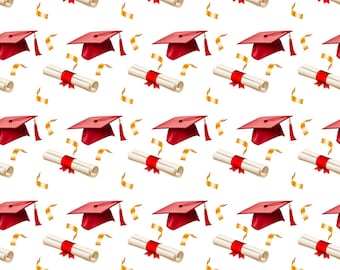 Graduation Graduate Senior Celebrate Party Ceremony Class Picture Paper Seamless Pattern Design Sublimation Digital Scrapbooking Paper 12x12