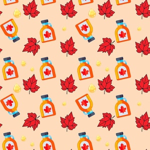 Ahornsirup Herbst Herbst Blätter Vermont Kanada Nahtlose Muster Design Sublimation Digitales Scrapbooking-Papier 12x12
