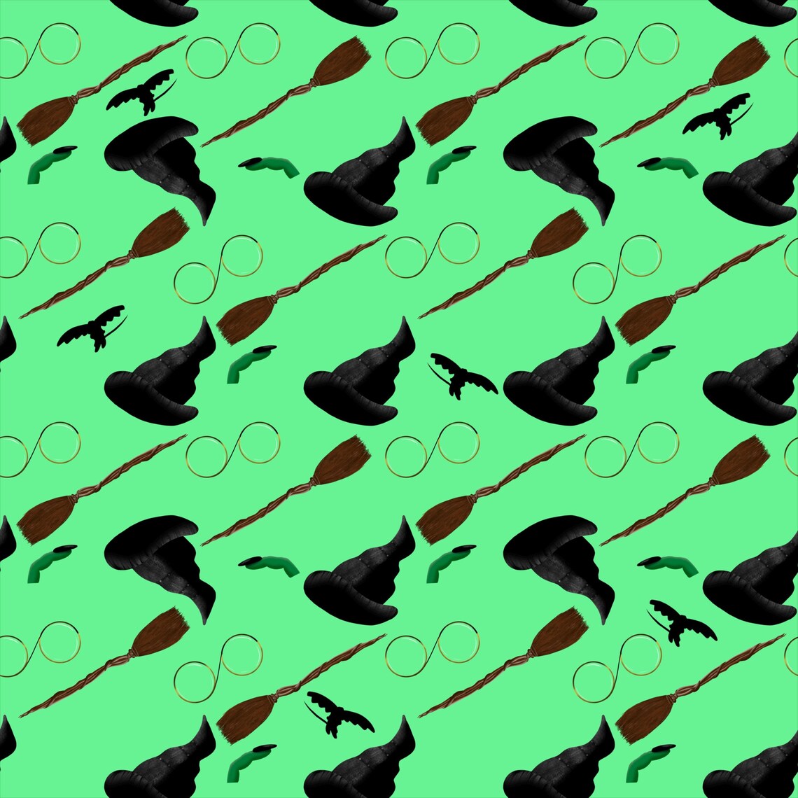 Wicked Witch West Oz Wizard Seamless Pattern Design Download PNG File ...