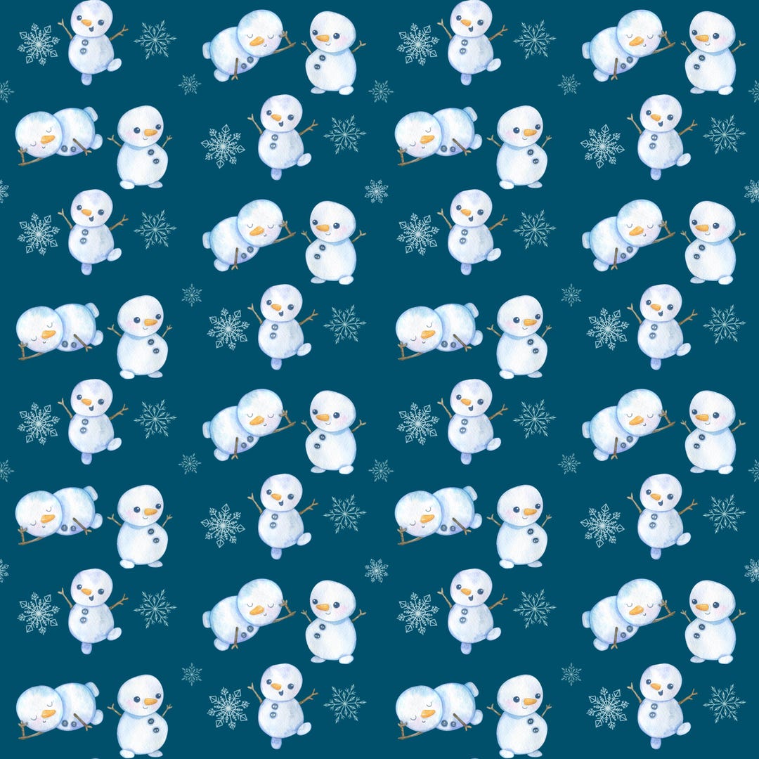 Snowman Christmas Seamless Pattern Design Sublimation Digital ...
