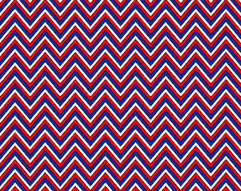 Chevron Red White Blue July 4 America Independence Day zig Zag Lines Seamless Pattern Design Sublimation Digital Scrapbooking Paper 12x12