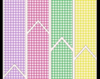 Gingham baby banner patroon ontwerp sublimatie digitaal scrapbookpapier 12 x 12