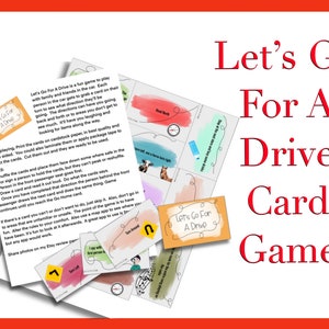 Laten we gaan rijden Digitale download Autokaart Leuk spel Groep Familie Partners Koppels Vrienden Roadtrip Rit Kinderen Volwassenen Afdrukbaar