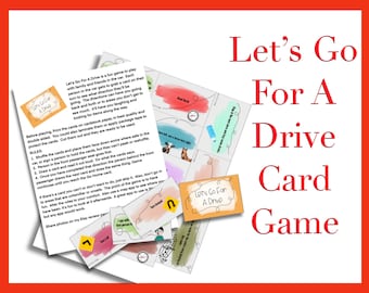 Laten we gaan rijden Digitale download Autokaart Leuk spel Groep Familie Partners Koppels Vrienden Roadtrip Rit Kinderen Volwassenen Afdrukbaar