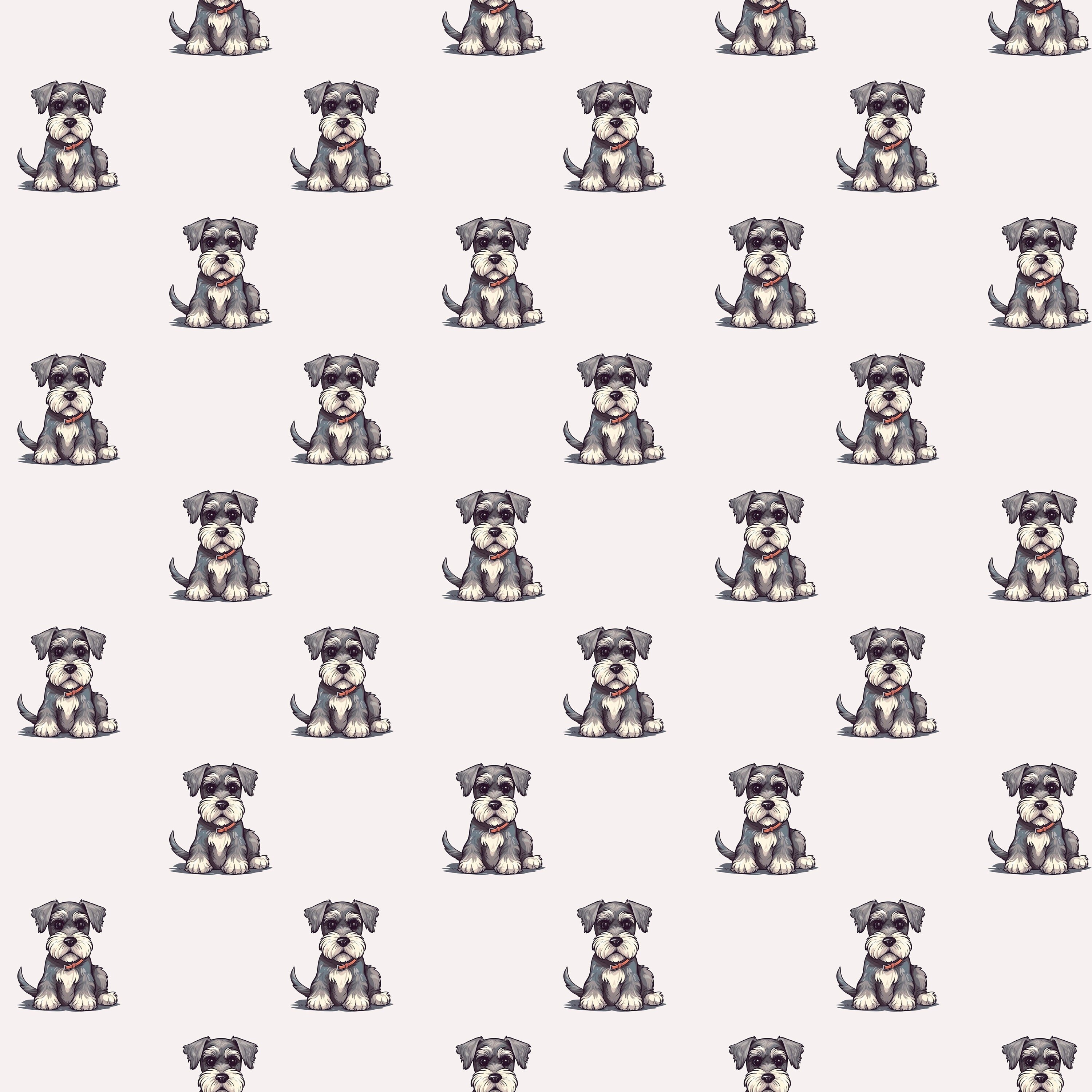 Schnauzer Dog Dogs Puppy Puppies Breed Animal Seamless Pattern Design Sublimation Digital Scrapbooking Paper 12x12