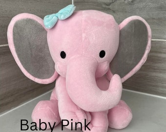 Cadeau personnalisé pour bébé, souvenir de bébé, cadeau bébé, peluche bébé personnalisée, éléphant de naissance, cadeau baby shower, cadeau bébé fille, cadeau bébé garçon