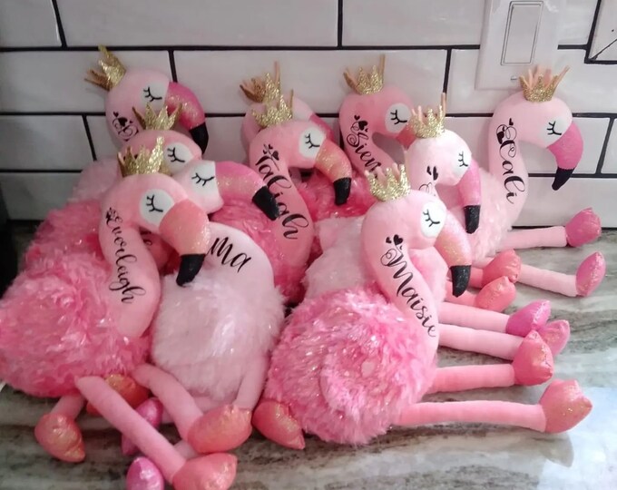 Personalized Pink Flamingo Plush Light Pink Dark Pink - Etsy